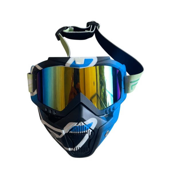 Masque Moto Bleu et Noir