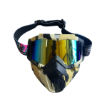 Masque Moto Beige et Noir