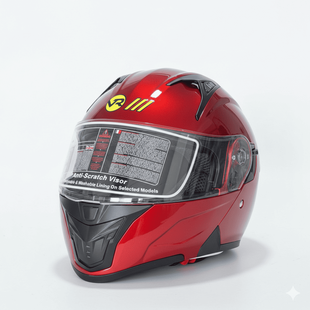 Gemini_Generated_Image_kfc2vlkfc2vlkfc2 Casque Moto Modulable VRWEARE - Rouge Brillant – Image 1