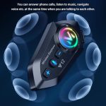 Y12 PRO Intercom Kit Bluetooth Casque Moto Sans fil LED – Image 4