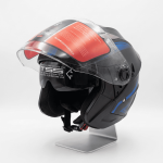Casque Moto Jet IBK- Noir Bleu MAT